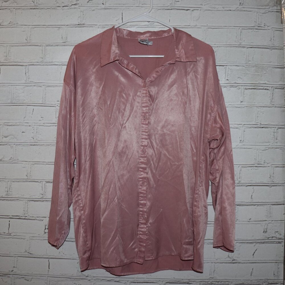 🌸 Princess Polly Satin Button‑Down Shirt · Size Small (US 4)